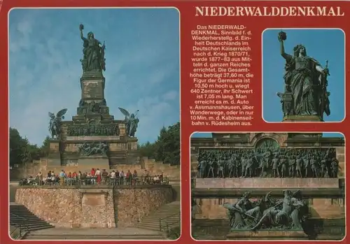Rüdesheim, Niederwalddenkmal - 3 Teilbilder - ca. 1980