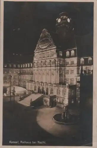 Kassel - Rathaus bei Nacht - 1928