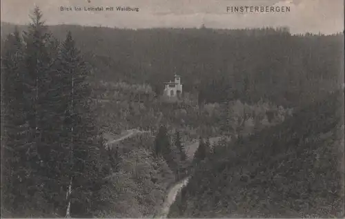 Finsterbergen - Blick ins Leinatal mit Waldburg - ca. 1935