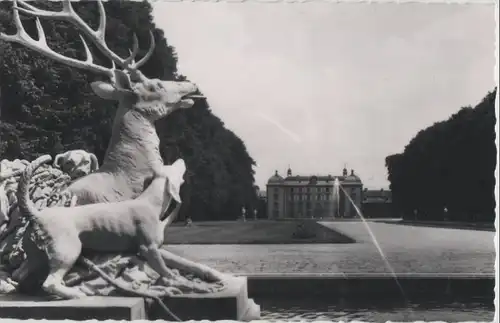 Schwetzingen - Hirschgruppe mit Blick zum Schloß - 1962