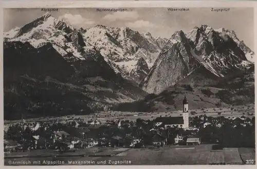 Garmisch-Partenkirchen - mit Alpspitze - ca. 1950