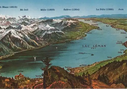 Schweiz - Schweiz - Genfer See - Übersichtskarte - 1997
