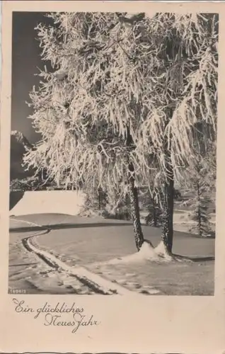 Glückliches Neues Jahr Schneelandschaft