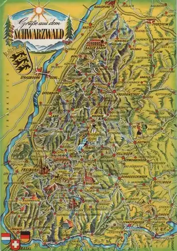 Schwarzwald - Übersichtskarte - ca. 1980