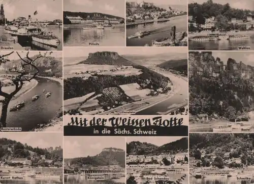 Sächsische Schweiz - mit der Weissen Flotte - 1961