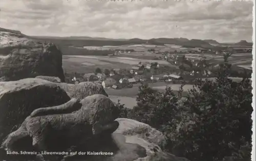 Sächsische Schweiz - Löwenwache auf der Kaiserkrone - 1965