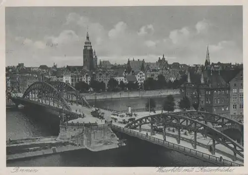 Bremen - Weserbild mit Kaiserbrücke - 1930