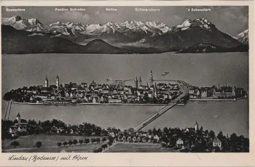 Lindau - mit Alpen - 1957