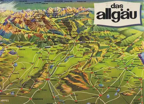 Allgäu - Reliefkarte - 1970