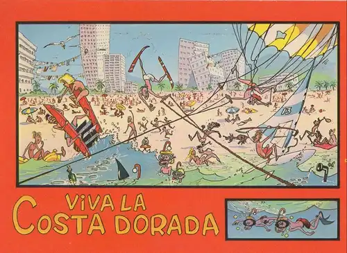 Spanien - Costa Dorada - Spanien - Zeichnung Strand