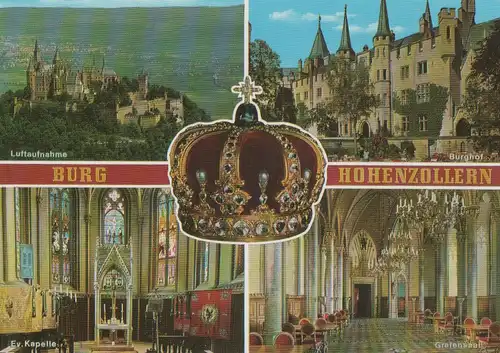 Hechingen - Burg Hohenzollern, u.a. Luftaufnahme - ca. 1985