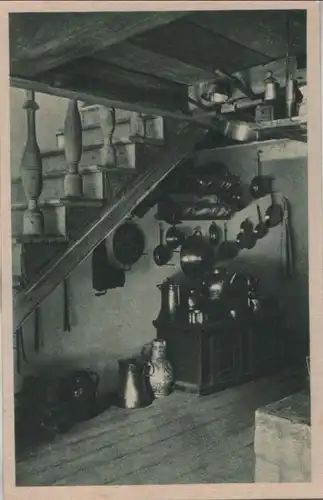 Immenstadt - Heimatmuseum, Küche mit Blockstiege - ca. 1950