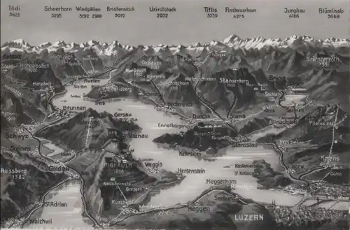 Schweiz - Schweiz - Vierwaldstättersee - Übersicht - ca. 1960