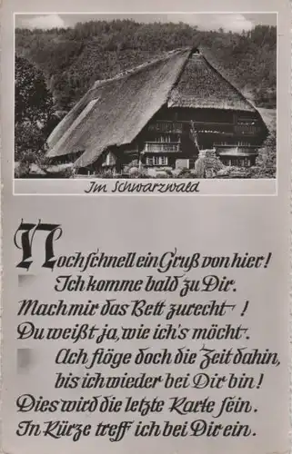 Schwarzwald - mit Gedicht - 1957