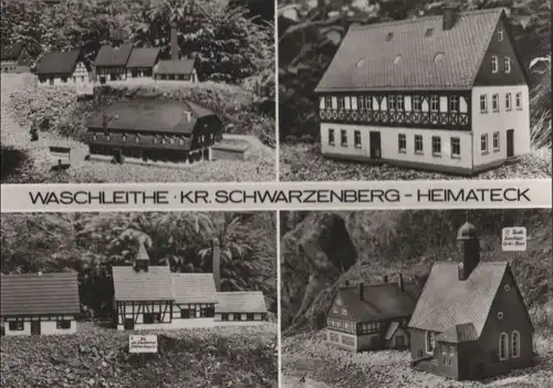 Grünhain-Beierfeld, Waschleithe - u.a. Modell der alten Kirche - 1972
