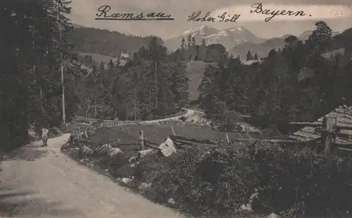 Ramsau - Blick gegen den Hohen Göll - ca. 1920