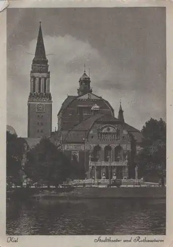 Kiel - Rathausturm u. Stadttheater - ca. 1955
