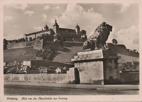 Würzburg - Blick von der Löwenbrücke - ca. 1960