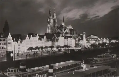 Köln - Dom- und Rheinuferbeleuchtung - ca. 1955