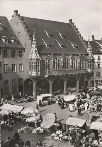 Freiburg - Markt beim historischen Kaufhaus - 1971