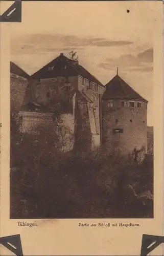Tübingen - Partie am Schloß mit Haspelturm - 1928