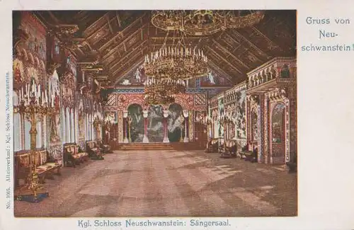 Schwangau - Gruss von Neuschwanstein - Kgl. Schloss - ca. 1935