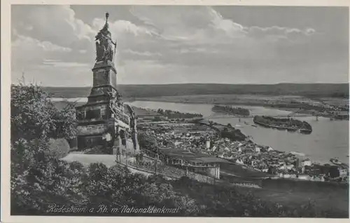 Rüdesheim mit Nationaldenkmal - ca. 1955