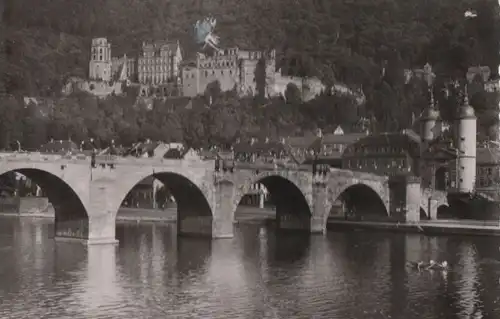 Heidelberg - Alte Neckarbrücke und Schloß - 1957
