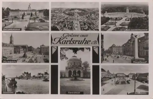 Karlsruhe - u.a. Bad. Landesmuseum - ca. 1960