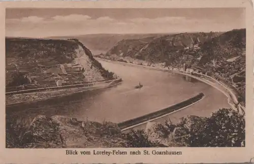 Loreley - Blick vom Felsen nach St. Goarshausen - ca. 1935