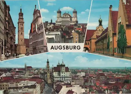 Augsburg - 4 Teilbilder - ca. 1975