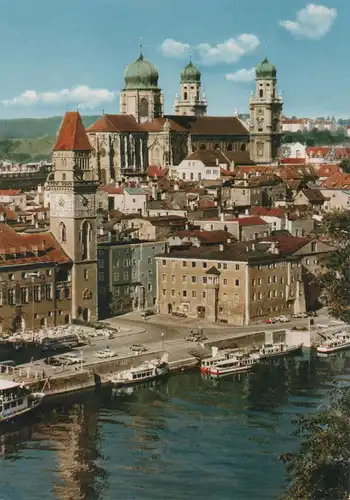 Passau - Blick auf Rathaus und Dom - 1975