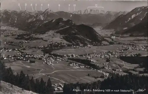 Allgäu - Blick vom Edelsberg nach Südosten - 1957