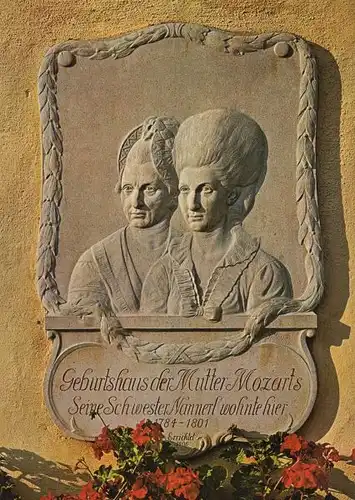 Österreich - Sankt Gilgen - Österreich - Geburtshaus Mutter Mozarts, Gedenktafel