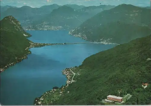 Schweiz - Schweiz - Arsizio-Serpiano - Blick gegen Melide, Bissone, Lugano und Monte Bre - 1982