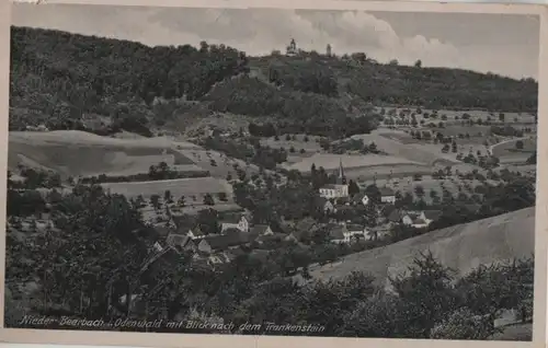 Mühltal, Nieder-Beerbach - mit Blick nach dem Frankenstein - ca. 1950