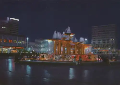 Berlin-Mitte, Alexanderplatz - nachts - 1976