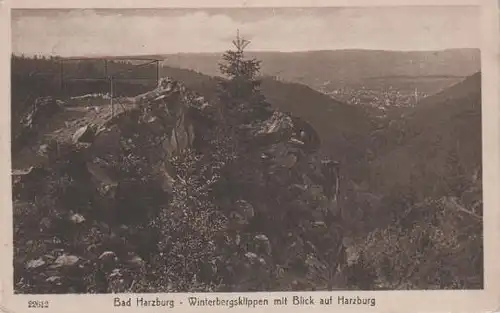 Winterbergsklippen m. Blick auf Bad Harzburg - ca. 1935