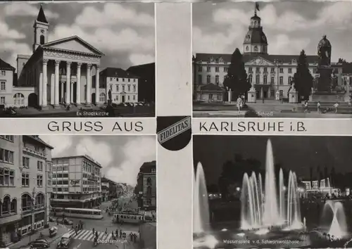 Karlsruhe - u.a. Wasserspiele vor der Schwarzwaldhalle - 1963