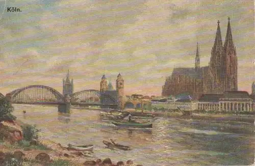 Köln mit Hohenzollernbrücke - ca. 1935