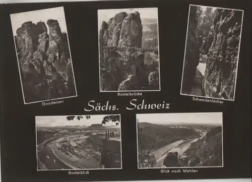 Sächsische Schweiz - u.a. Blick nach Wehlen - ca. 1970