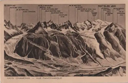Frankreich - Frankreich - Chamonix-Mont-Blanc - Vue Panoramique - ca. 1940