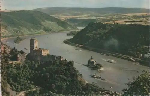 Kaub, Burg Gutenfels - und Pfalz - 1958