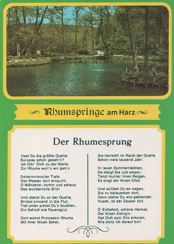 Rhumspringe - mit Gedicht - ca. 1985