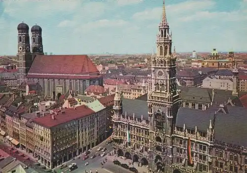 Rathaus München und Frauenkirche - 1963