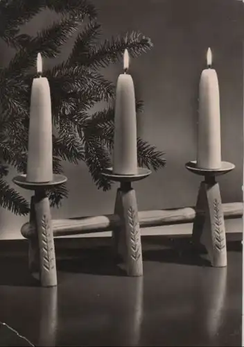 Herzliche Weihnachtsgrüße drei Kerzen