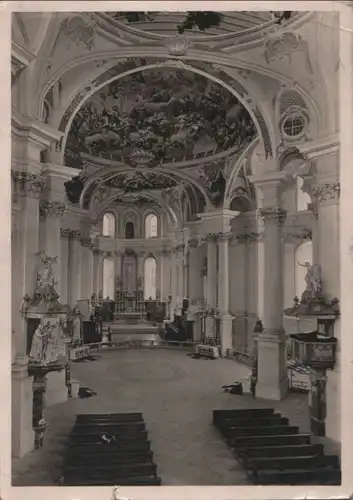 Neresheim - Inneres der Abteikirche - ca. 1960