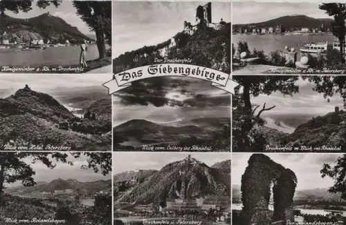 Siebengebirge - u.a. Blick vom Oelberg ins Rheintal - ca. 1960