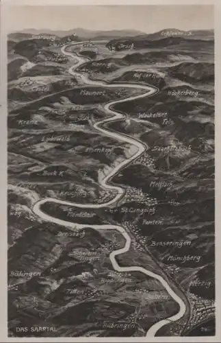 Saar - Relief des Tals - ca. 1950