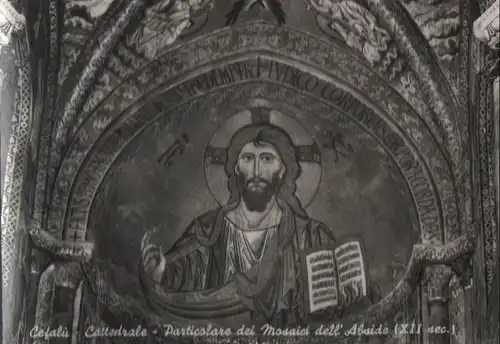 Italien - Italien - Cefalu - Cattedrale, Particolare dei Mosaici dell Abside - ca. 1965